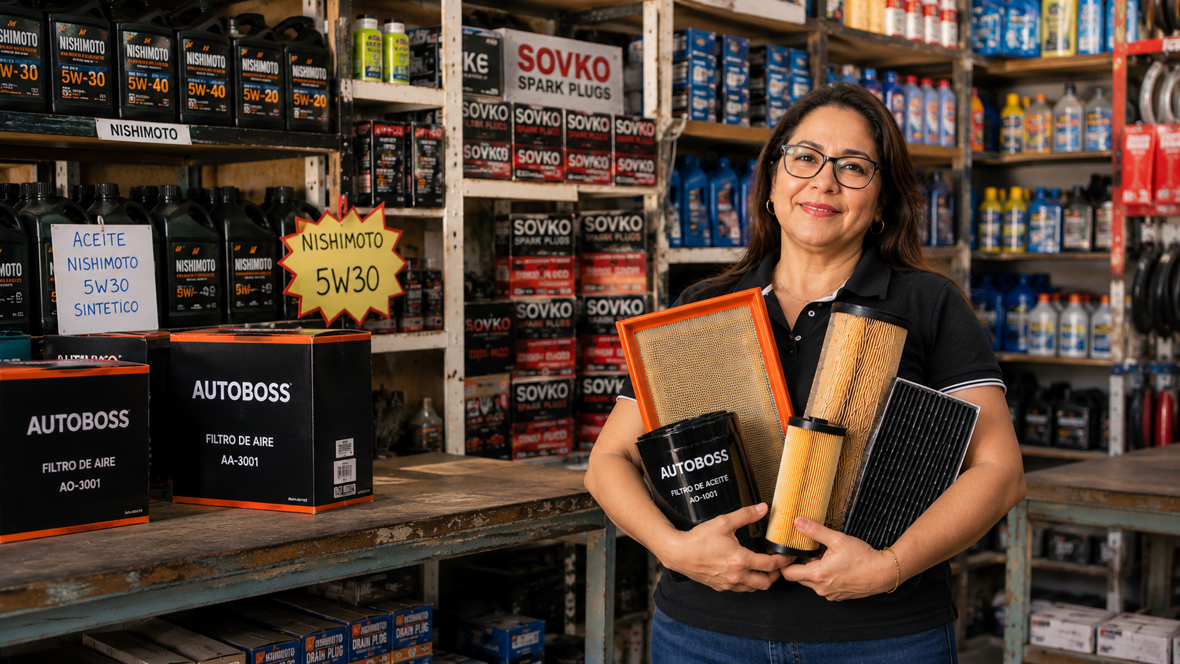 Juana eligió filtros AUTOBOSS para su negocio